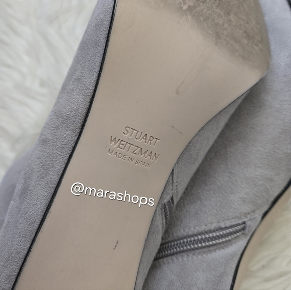 Stuart Weitzman Gardiner Gray Suede Ankle Boot - Picture 9 of 11